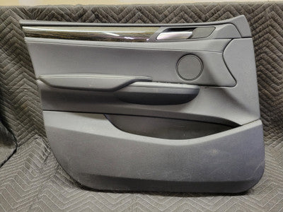BMW F25 X3 Front Left Driver's Door Panel Nevada Black Leather 51417279855