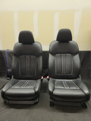 BMW G30 5-Series Front Comfort Seats Heated Dakota Leather Exclusive Seam Schwarz 52107457755