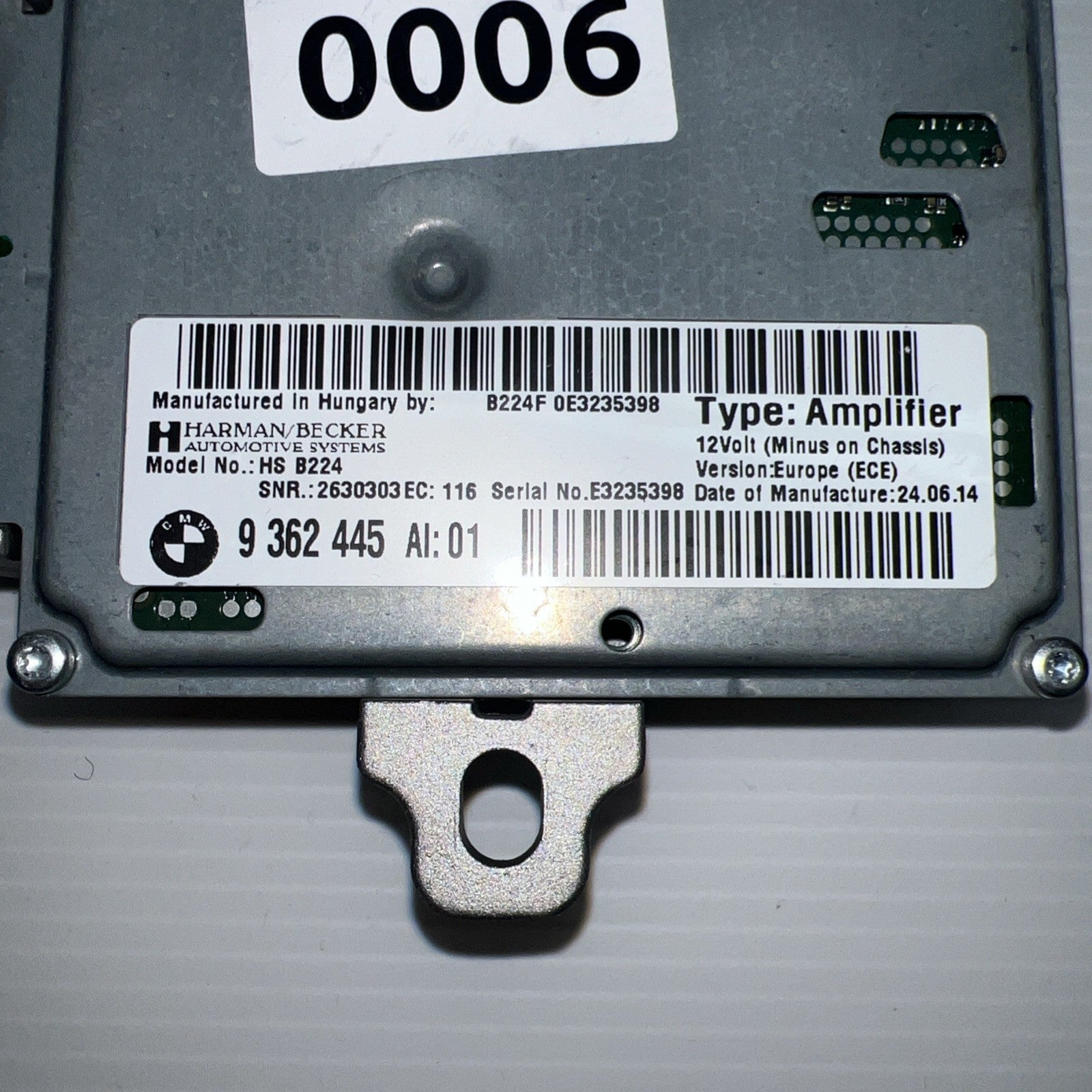 2011-2016 BMW F10 528i 535i 550i Harman Becker HS B101 AMP Amplifier 936244501