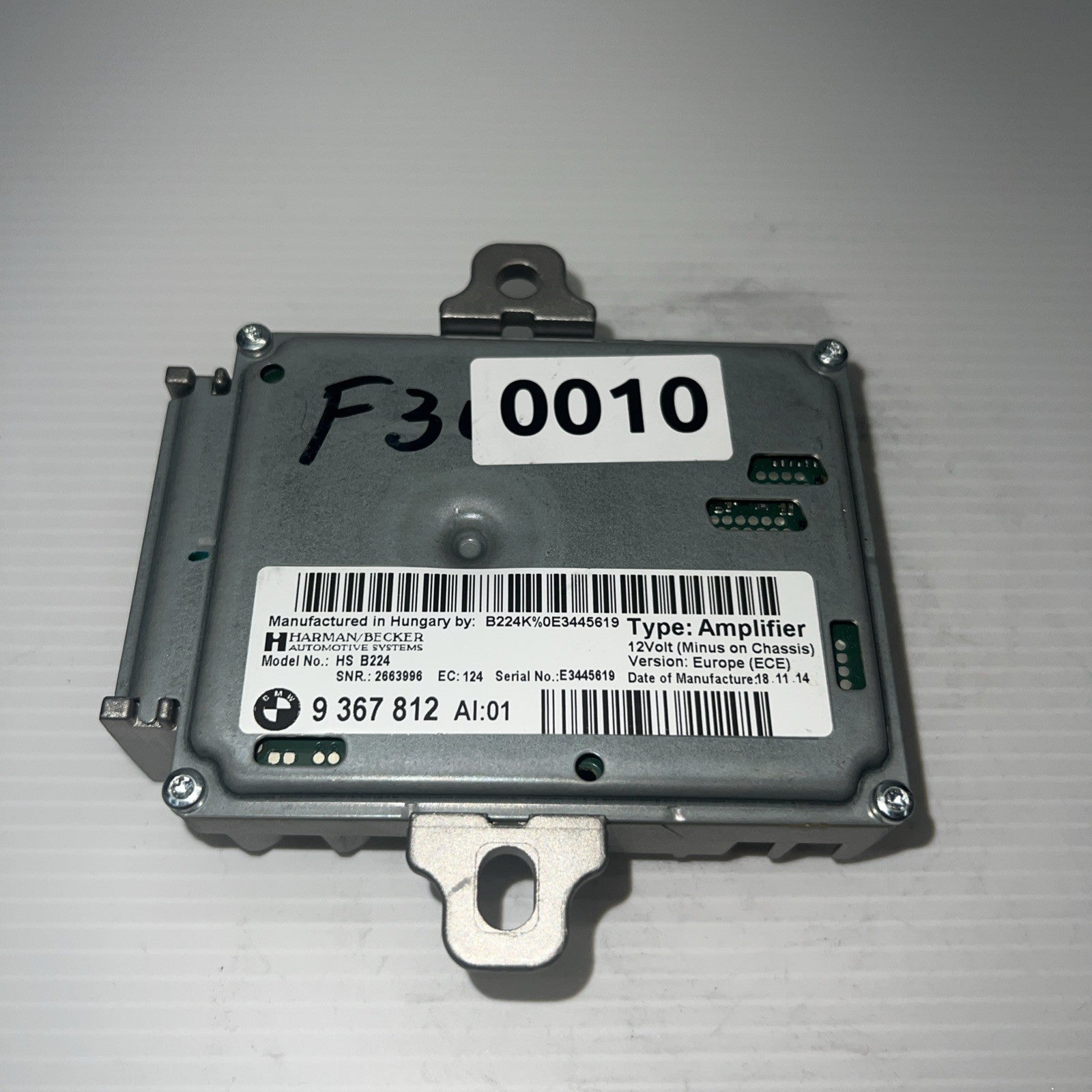 2011-2016 BMW F10 528i 535i 550i Harman Becker HS B101 AMP Amplifier OEM 9367812