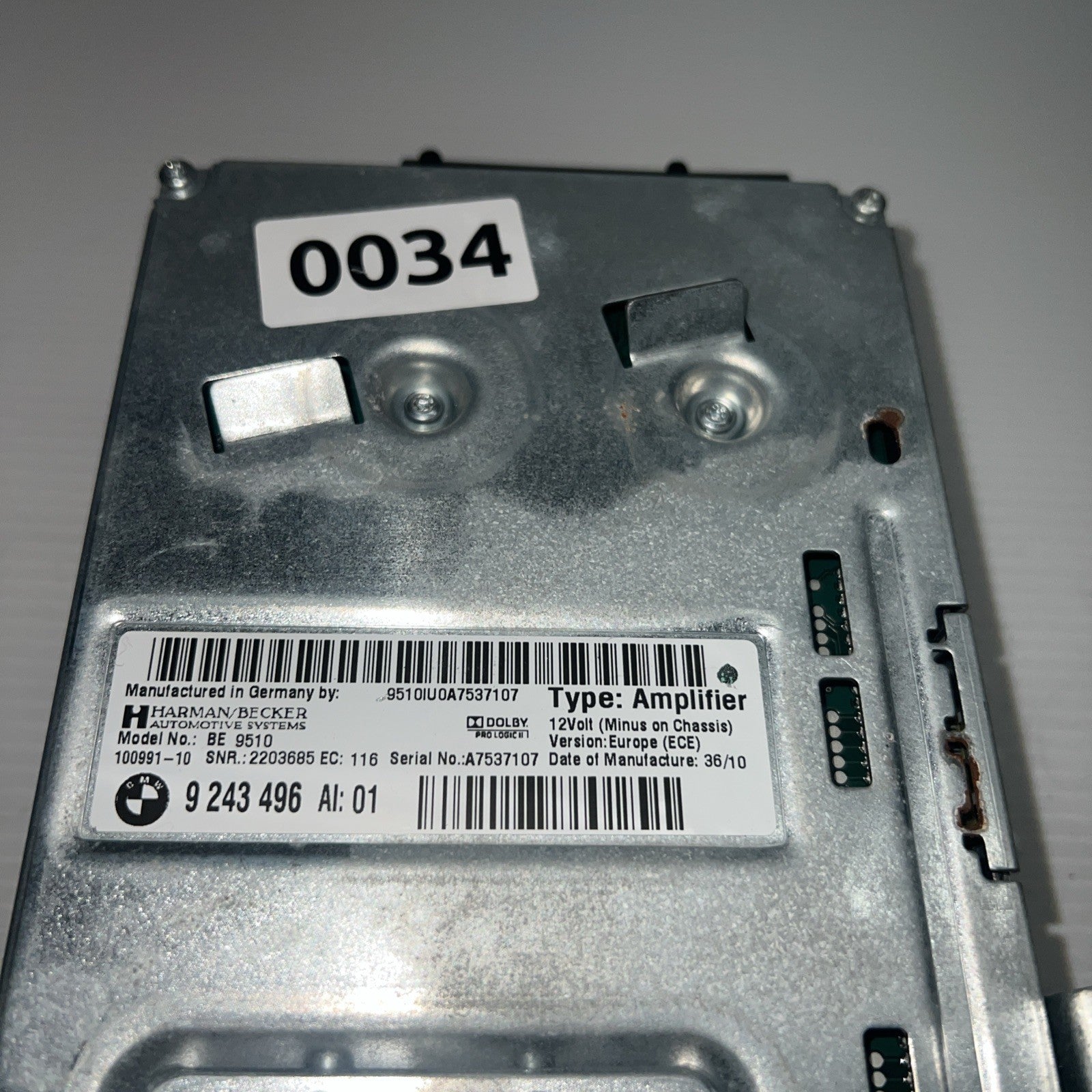 2011-2016 BMW F10 535Xi Harman/Becker Radio HIFI Audio Amplifier AMP 9243496 OEM