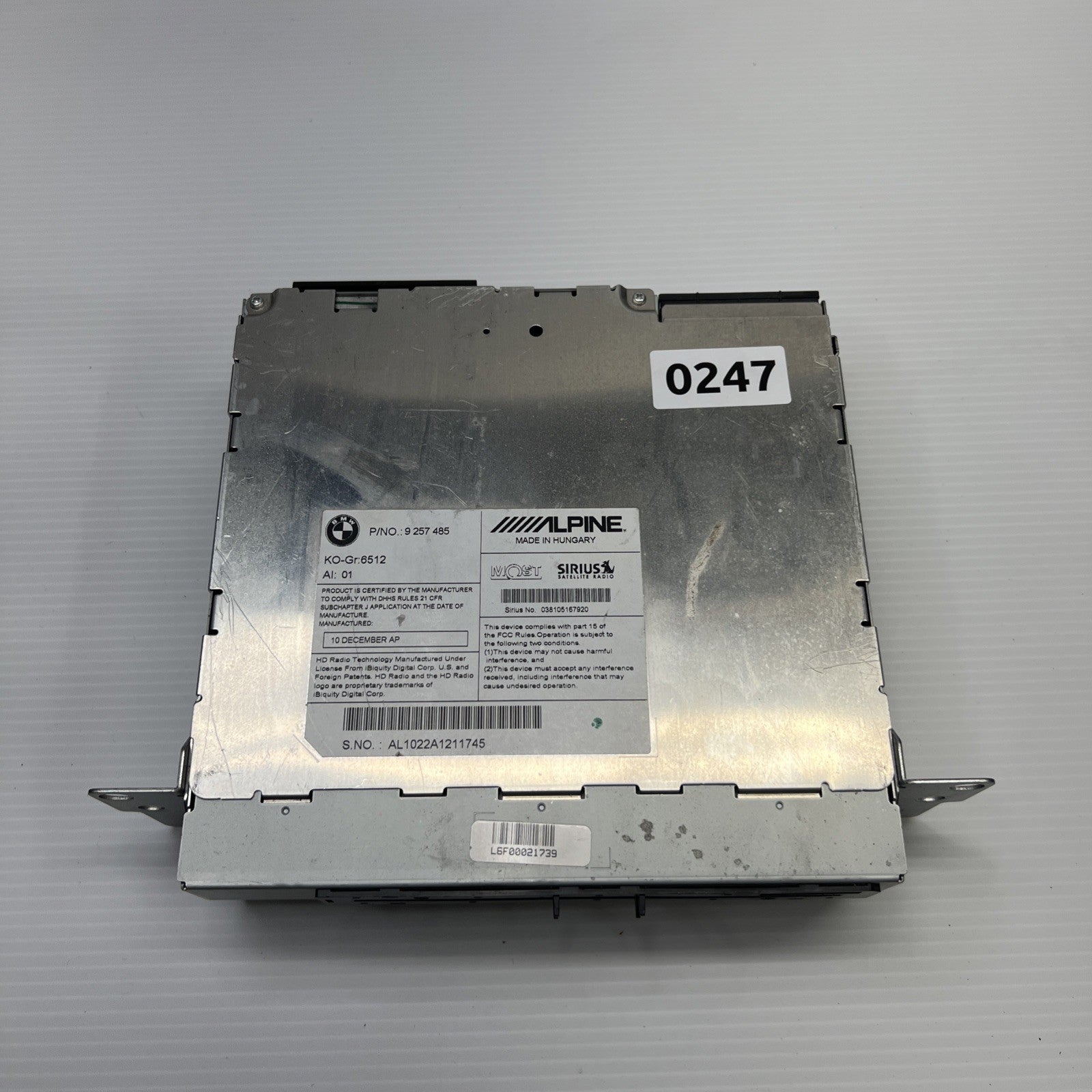 BMW 5 F10 F11 6 F12 OEM ORIGINAL RADIO AUDIO CD DISC PLAYER HEAD UNIT 9257485