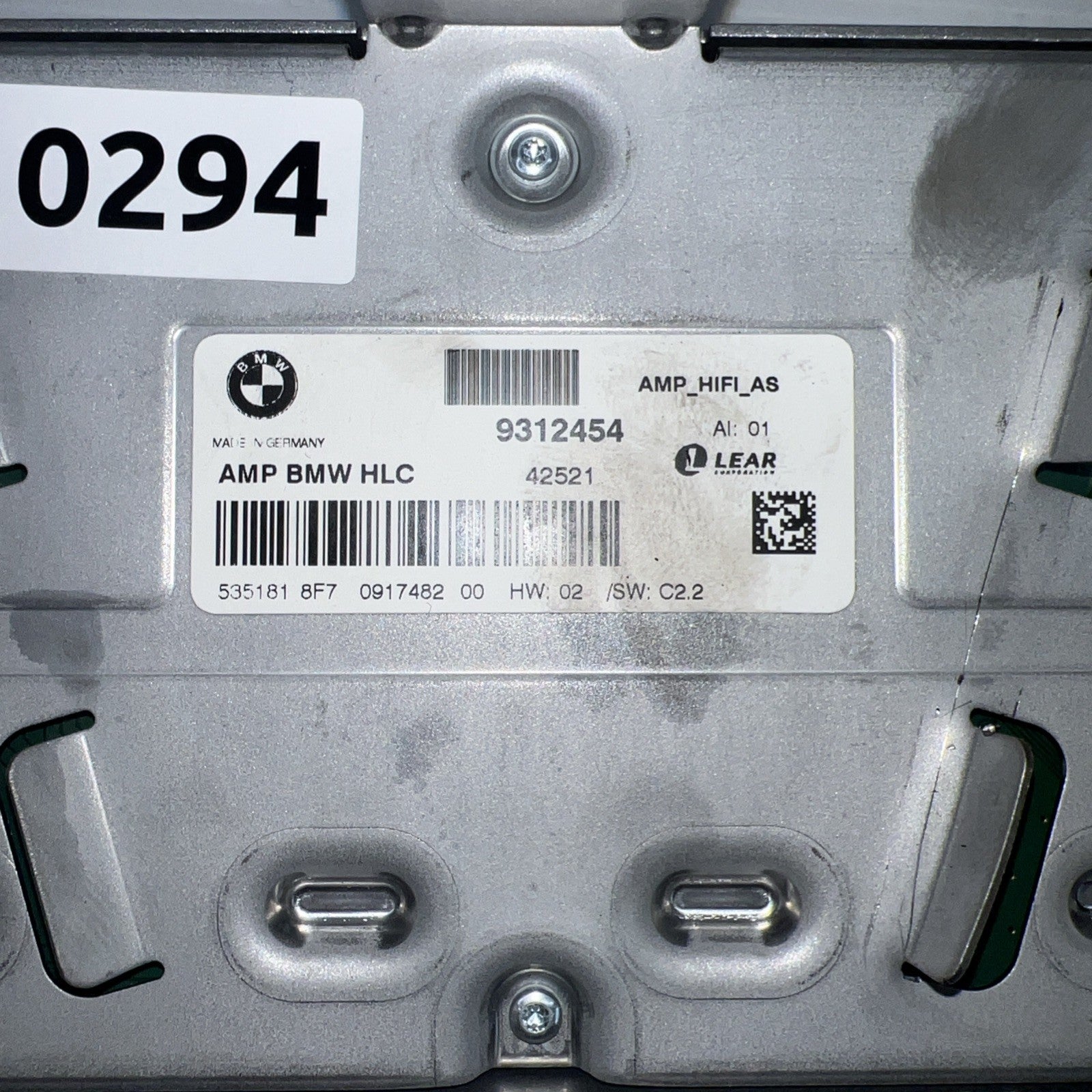 2012 - 2018 BMW F30 F80 Sedan AUDIO RADIO SOUND HiFi AMPLIFIER OEM 9312454