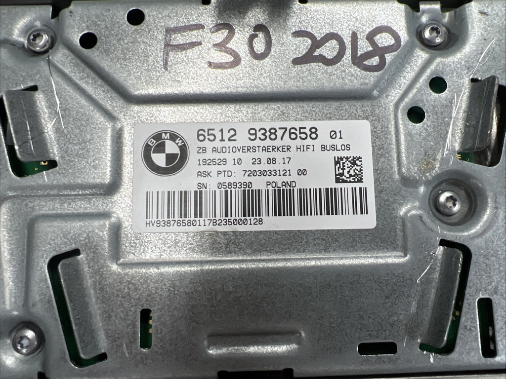 2012-2018 BMW 320i F30 Audio Sound Control Unit Module Amplifier 9387658 OEM