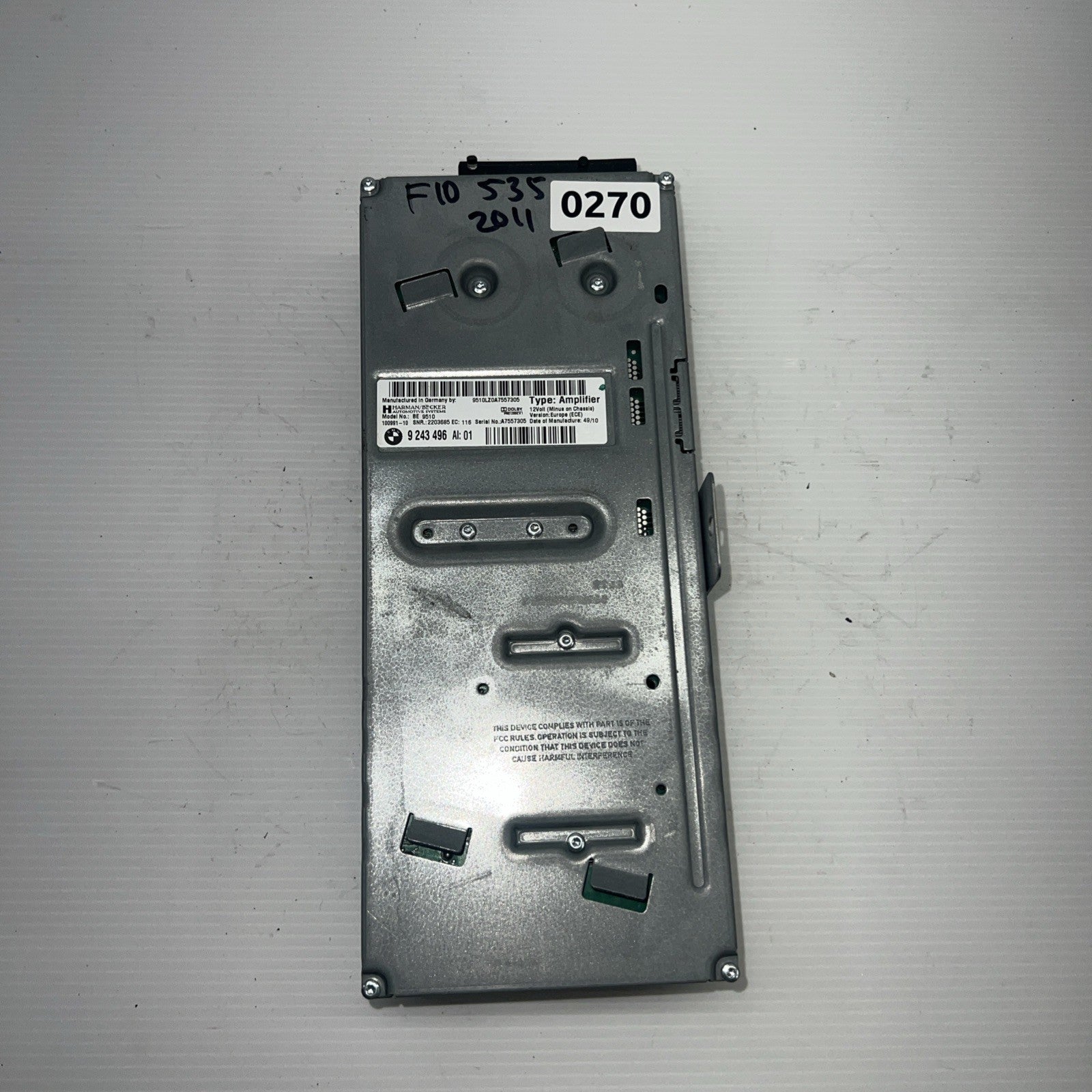 2011-2016 BMW F10 535Xi Harman/Becker Radio HIFI Audio Amplifier AMP 9243496 OEM