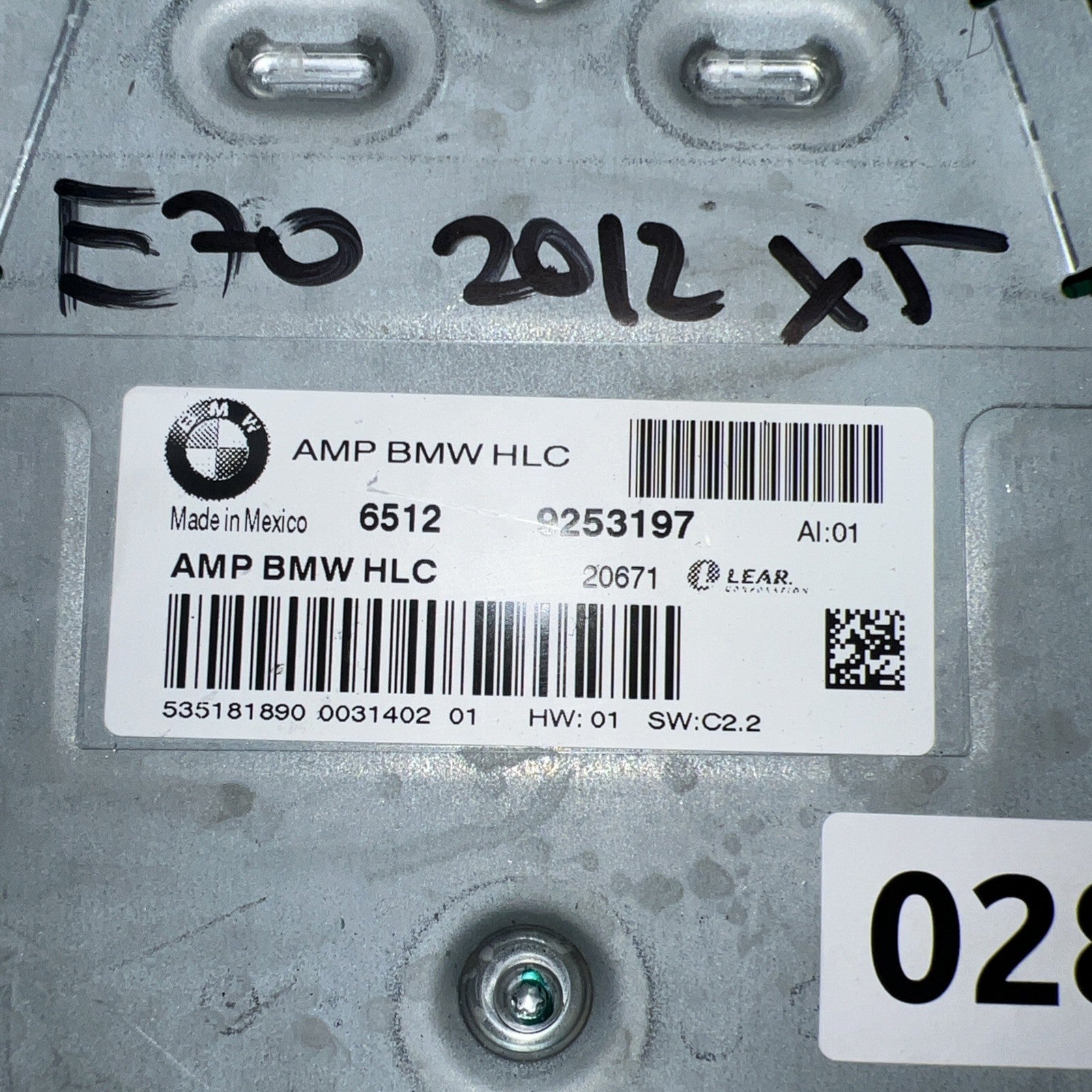 2012 BMW X5 AUDIO AMPLIFIER CONTROL MODULE OEM 9253197