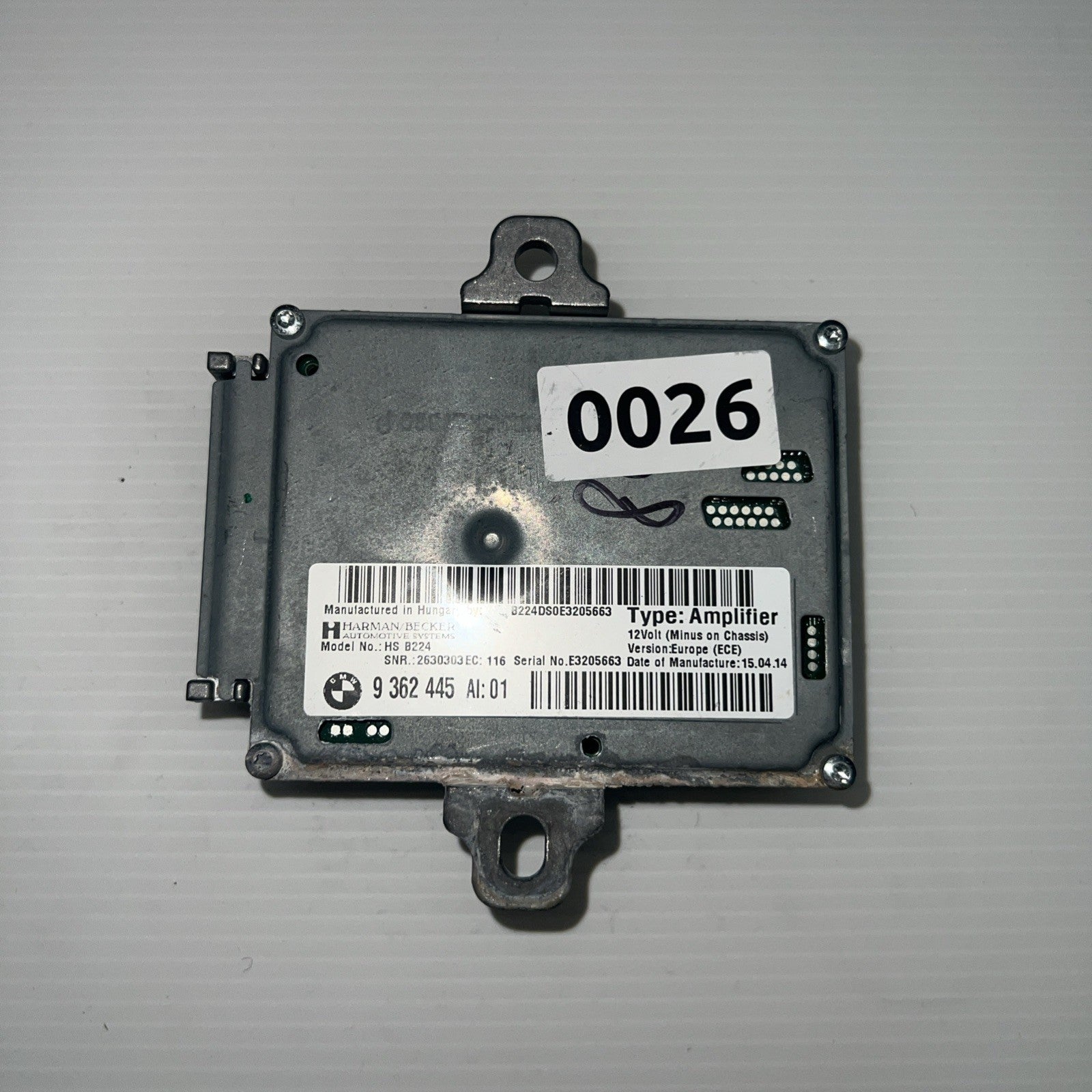 2011-2016 BMW F10 528i 535i 550i Harman Becker HS B101 AMP Amplifier 936244501