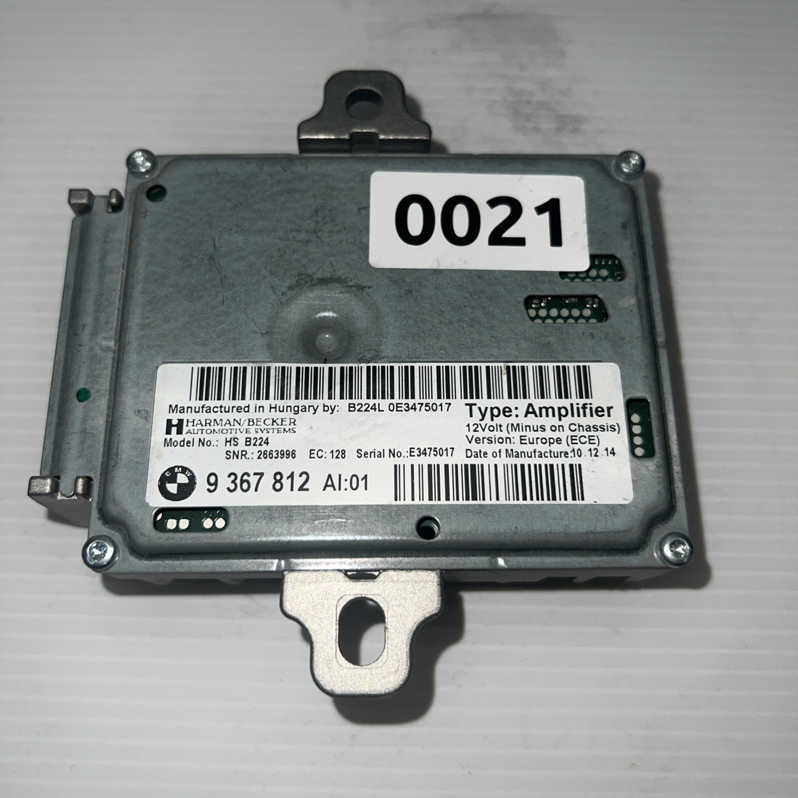 2011-2016 BMW F10 528i 535i 550i Harman Becker HS B101 AMP Amplifier OEM 9367812