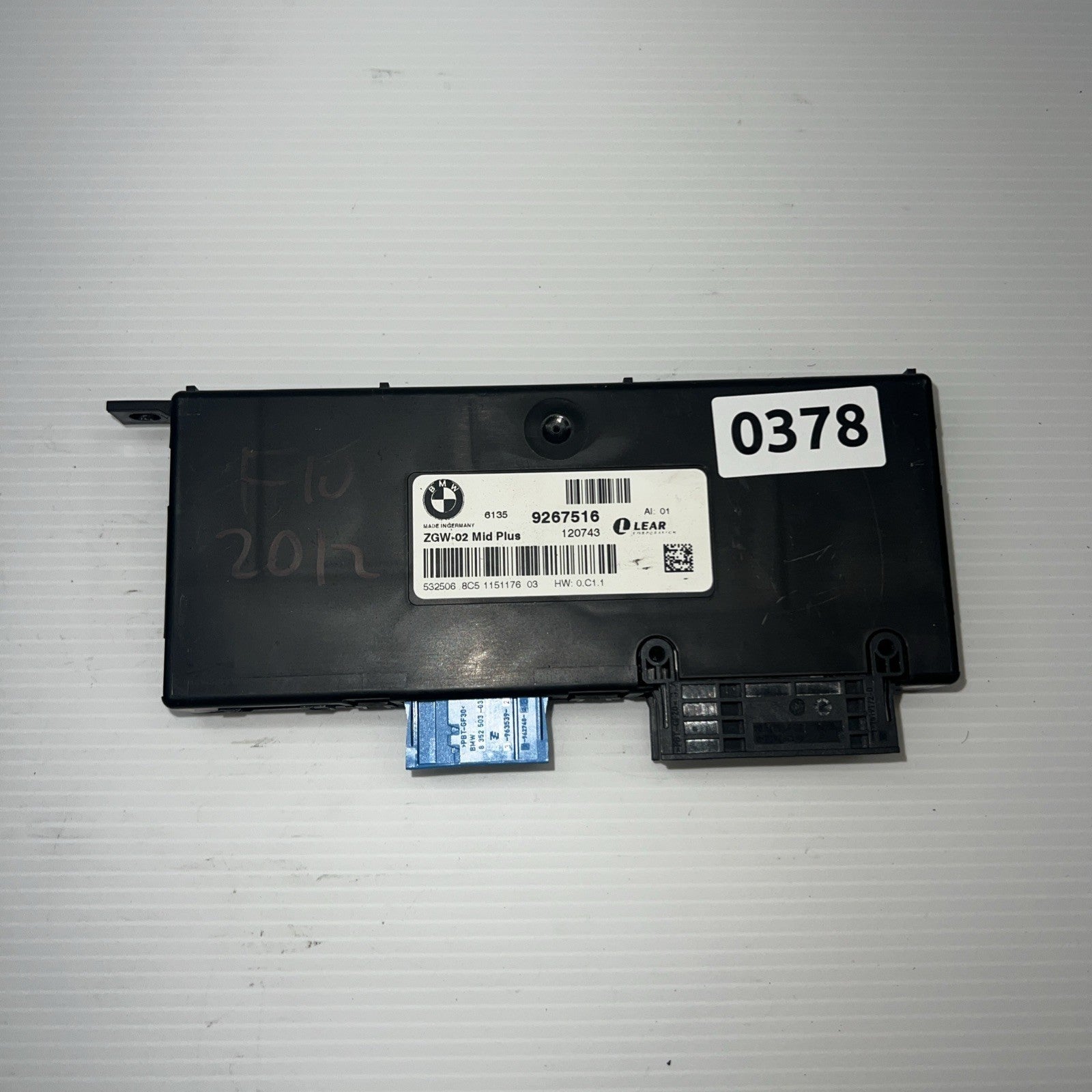 BMW F10 5-SERIES ZGW CENTRAL GATEWAY CONTROL MODULE 9267516 OEM