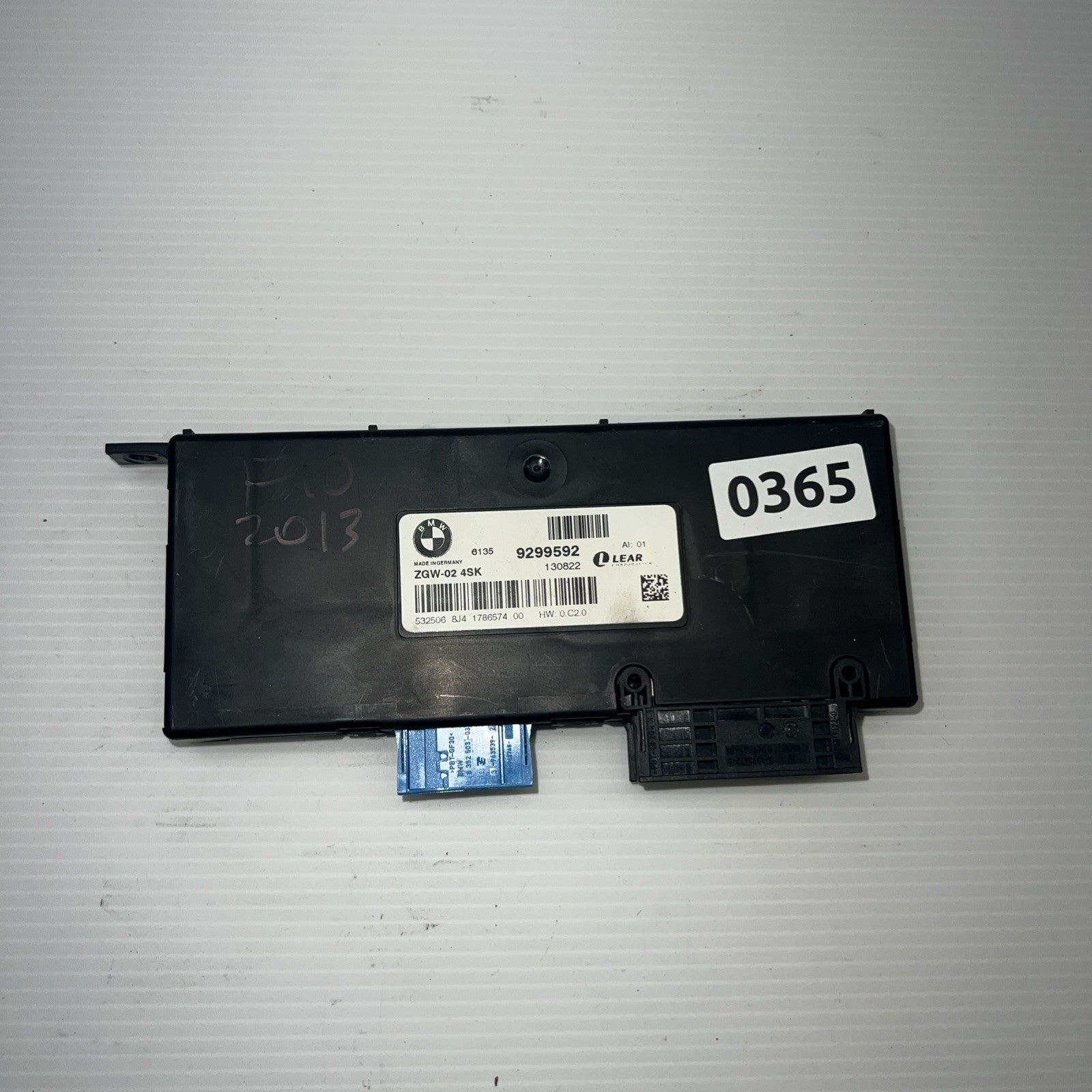 11-16 BMW F10 F11 5-SERIES CENTRAL GATEWAY CONTROL MODULE 9299592 OEM