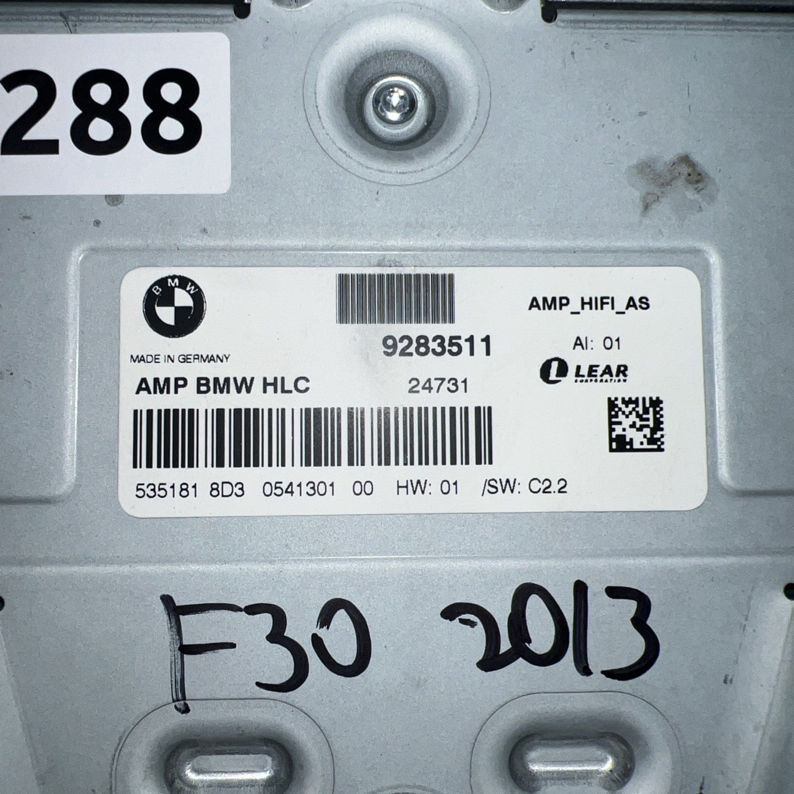 2013 BMW 328I SERIES Radio Amp Audio Sound Amplifier 9283511 HIFI LEAR 12 14 15