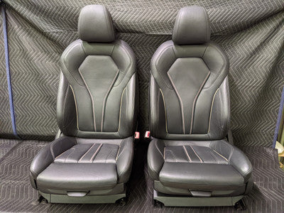 BMW G30 5-Series Front Sport Seats Heated Memory Lumbar Black Exclusive Leather 52107457707
